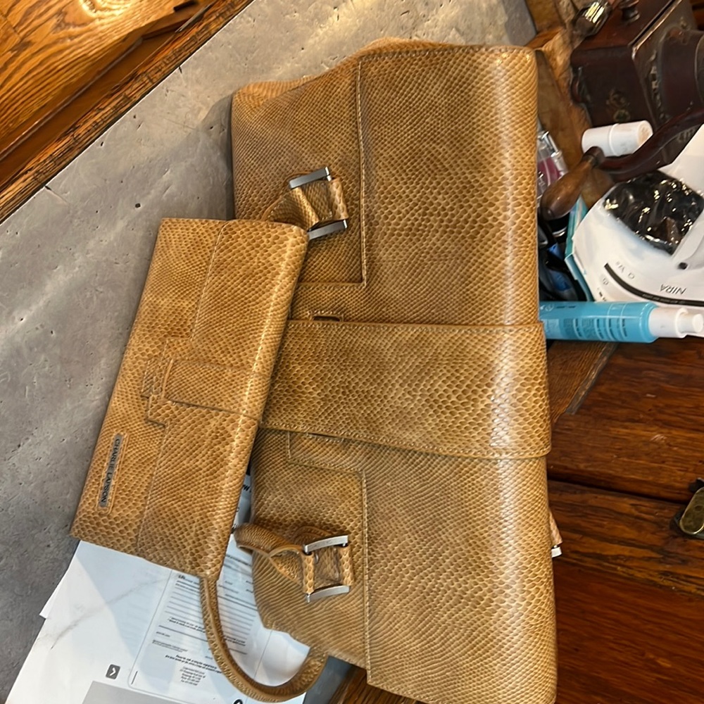 New Charlie Lapson grained leather Noah with matching wallet
